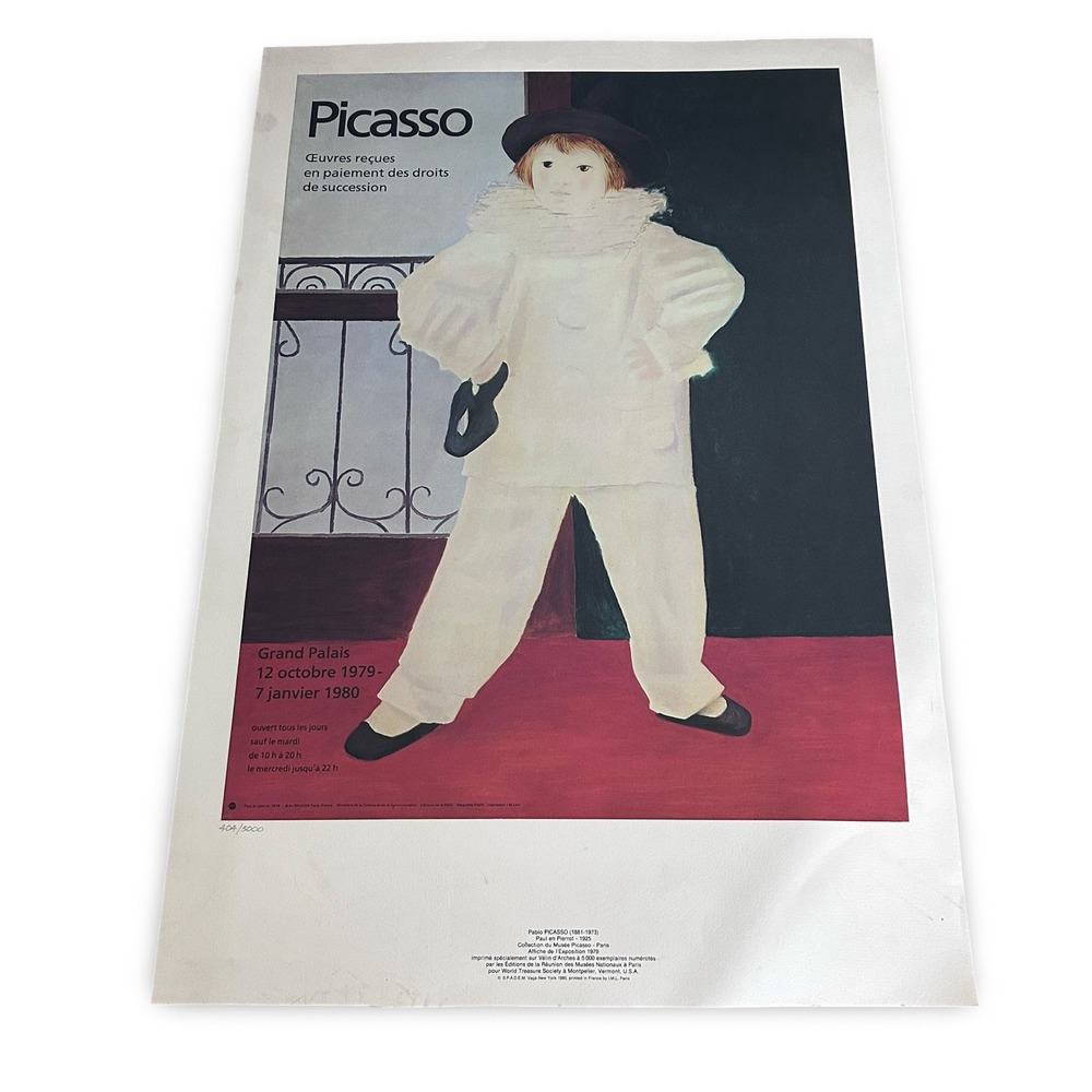 Pablo Picasso Paul en Pierrot 1925 Grand Palais 1979 Lithograph Poster 404/5000